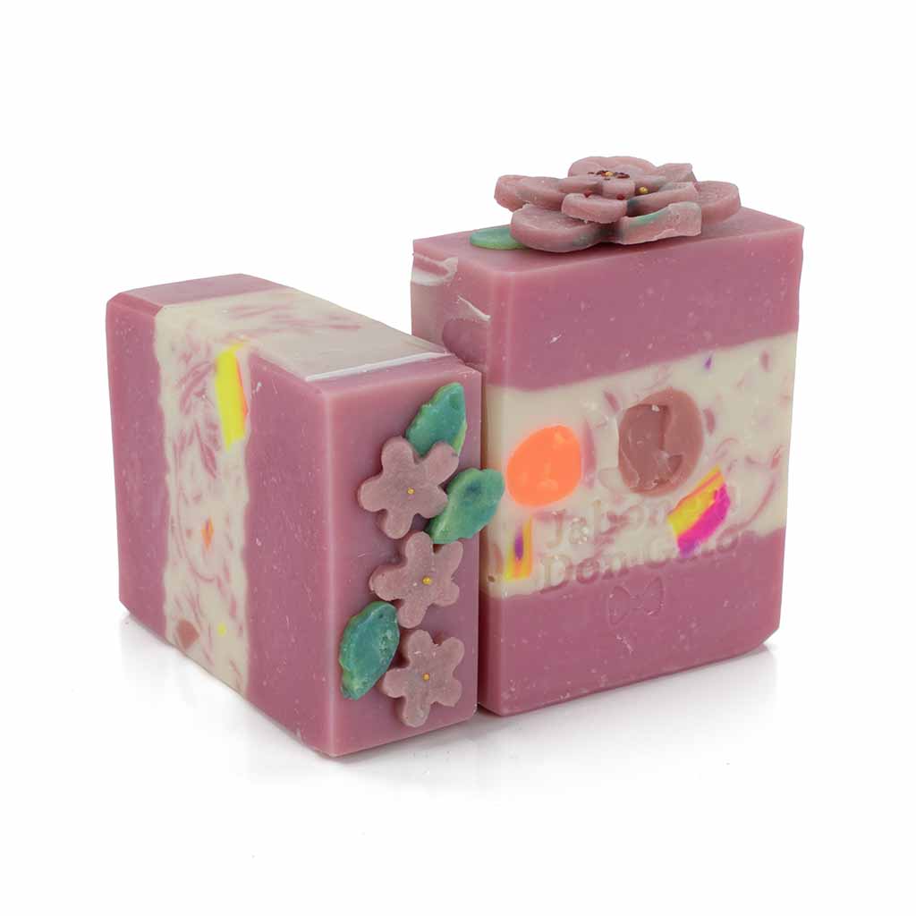 Pink Confetti Flower Artisan Soap Jabonera Don Gato